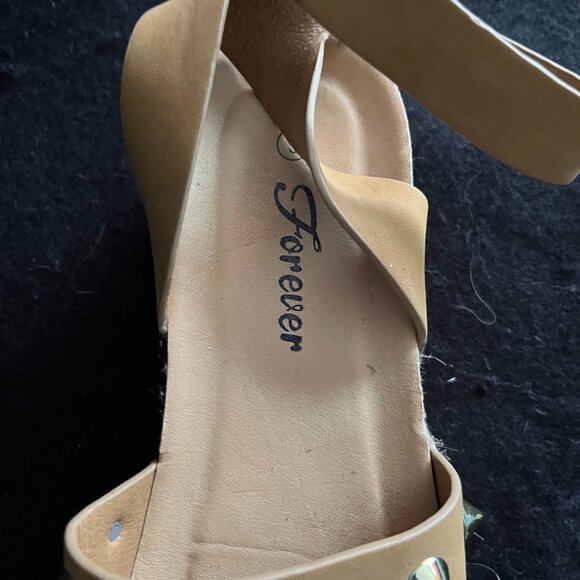 Forever Tan Gold-Tone ‘Studded’ Ankle Strap Sandals - Picture 4 of 9